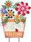 Spring Garden Decoration for Outside, Metal Flower Pot Decorative Garden Stakes with Flowers for Spring Decor, Yard Art Welcome Sign for Outdoor Garden Lawn Backyard Porch Patio Decorations